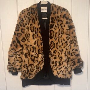 Vintagw Sara Cheetah Print Faux Fur Jacket